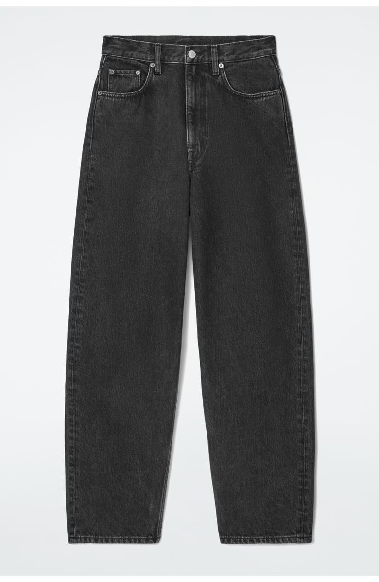 COS Bay Barrel-Leg Jeans, Alternate, color, Black