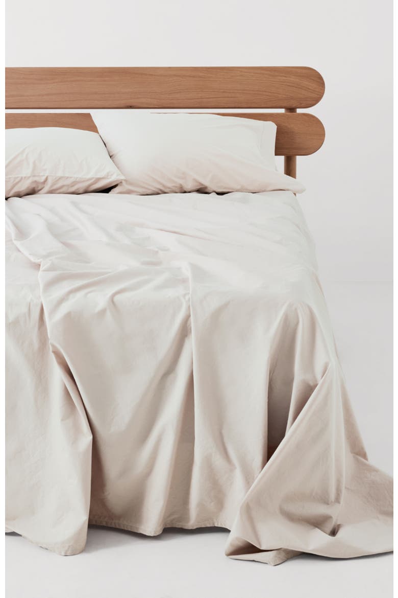 Organic Cotton Organic Cool-Air Percale Sheet Set, Alternate, color, Bone