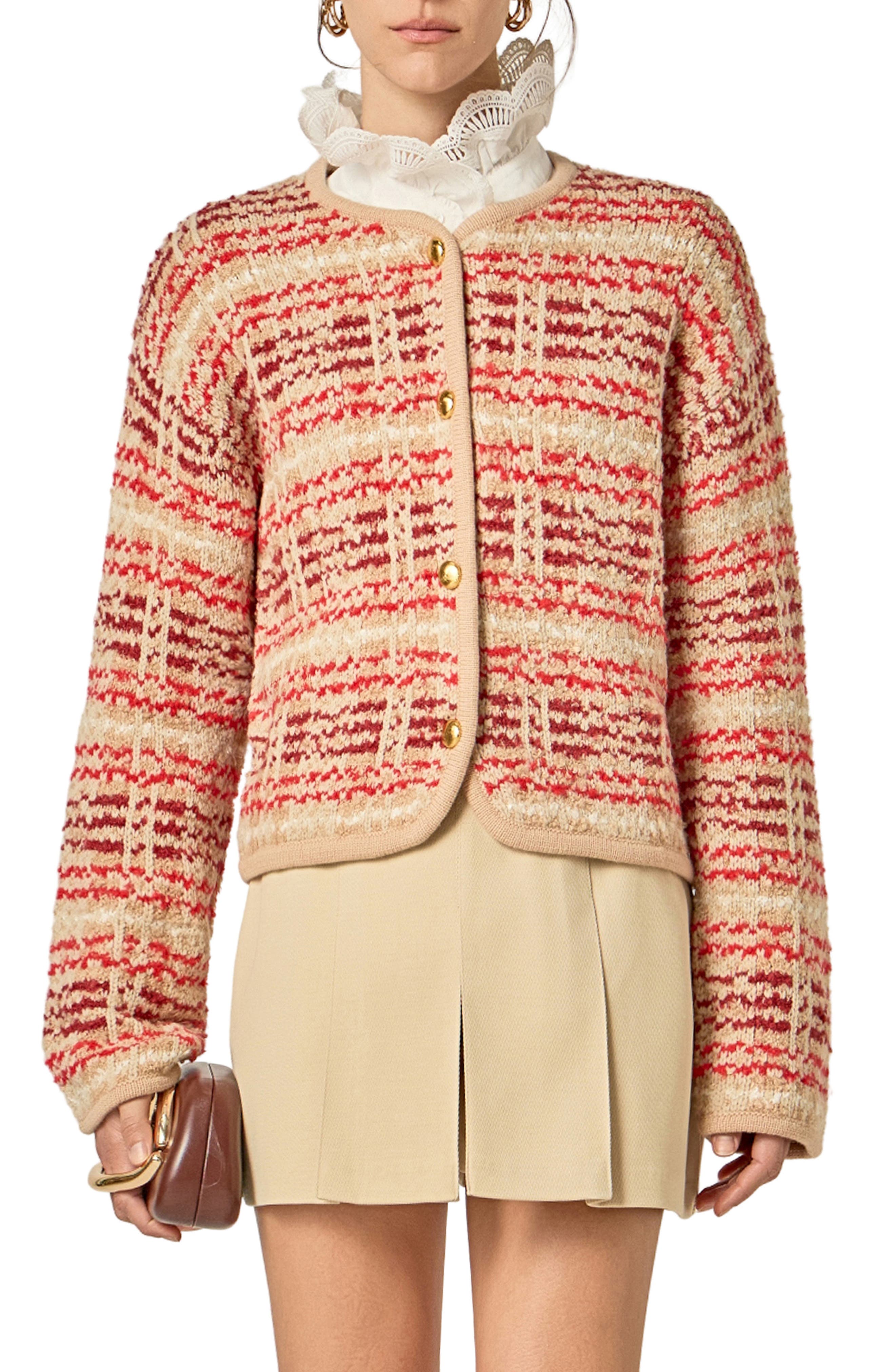 Textured Stripe Wool Blend Jacket - image 1