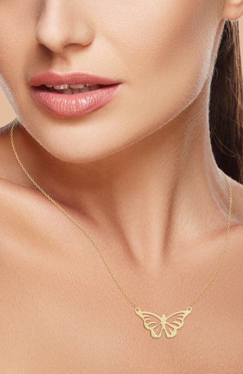 Ember Fine Jewelry 14k Yellow Gold Butterfly Pendant Necklace In Gold