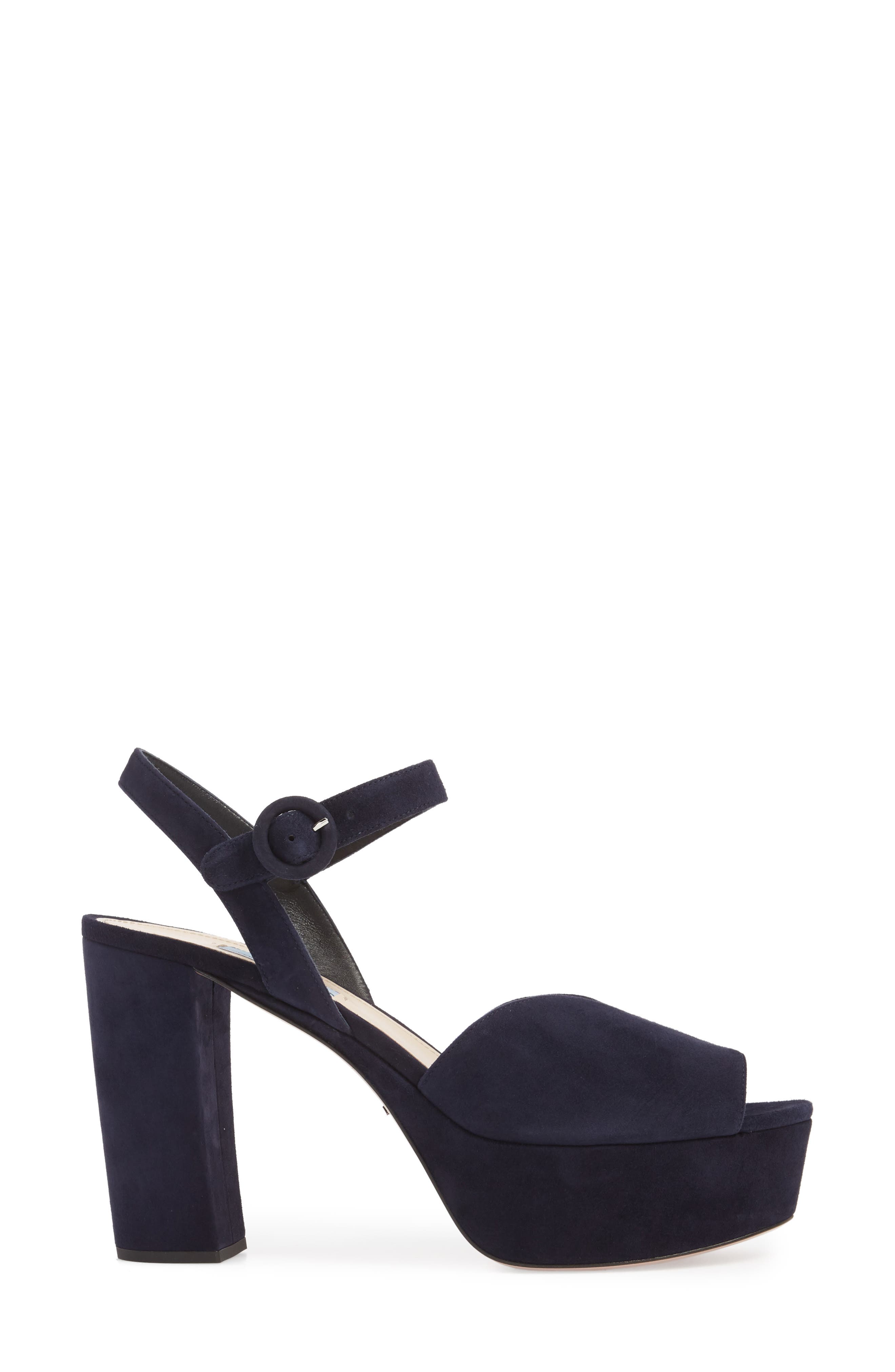 Prada Quarter Strap Platform Sandal, Alternate, color, 