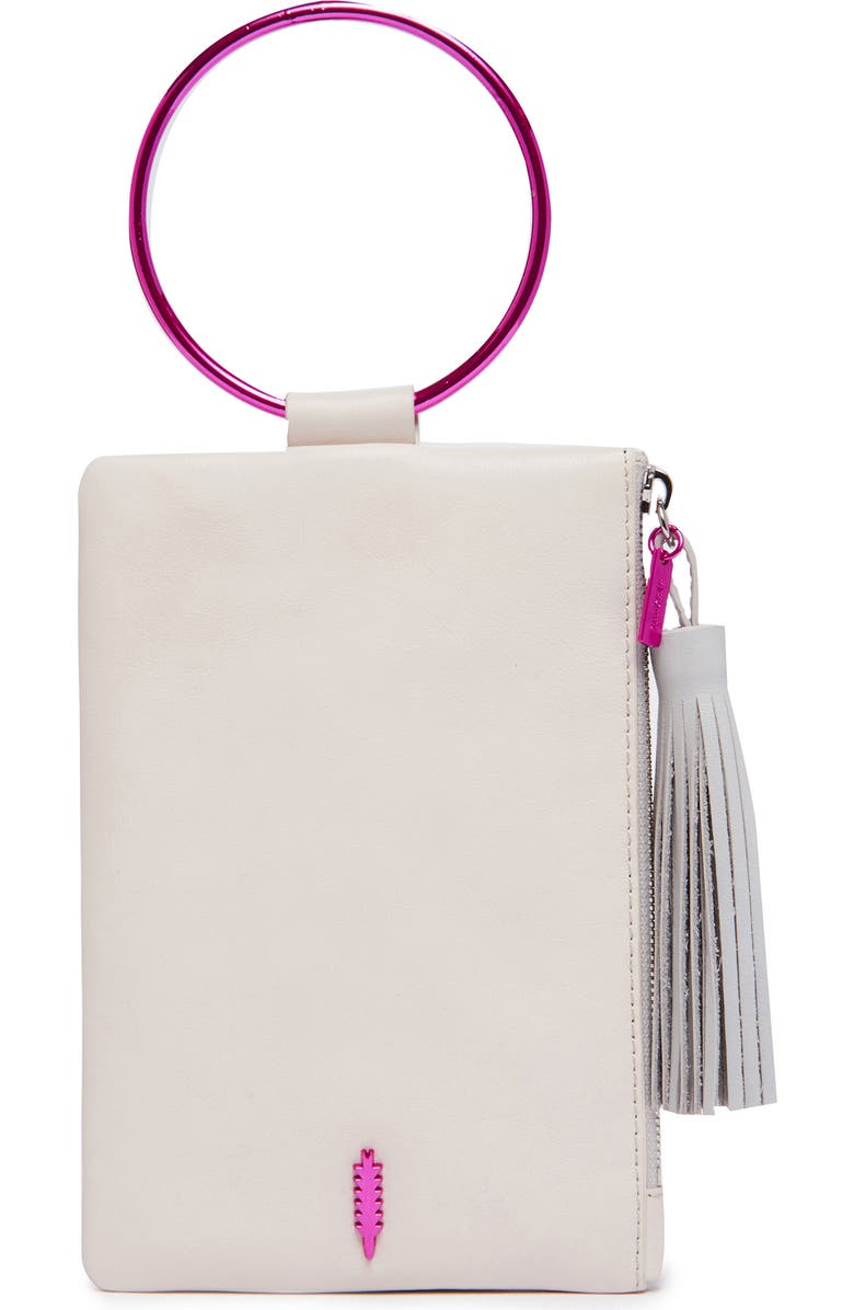 Thacker Nolita Ring Handle Leather Clutch, Main, color,