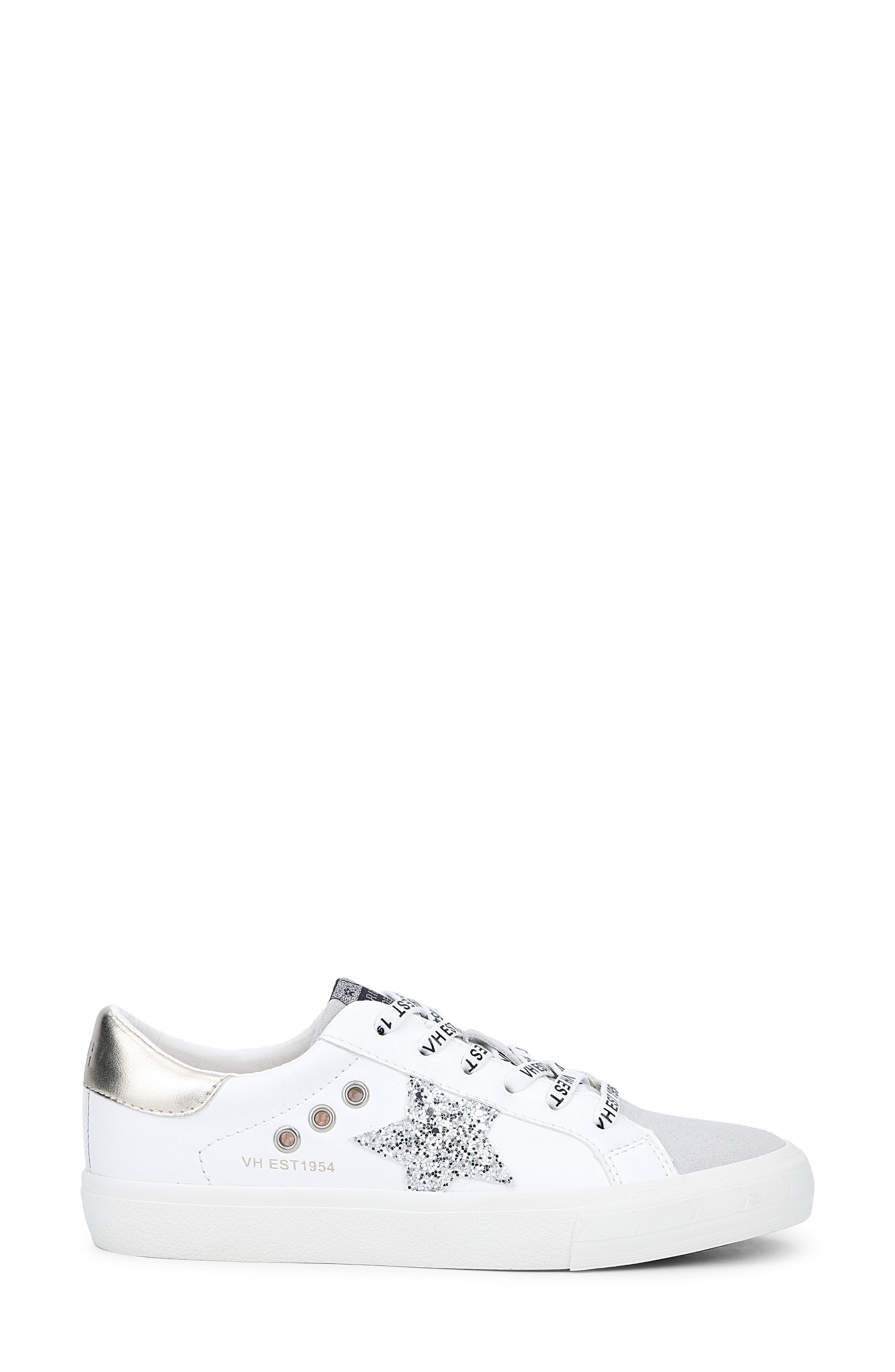 Grande Low Lace Up Sneaker, Alternate, color, WHITE/ SILVER/ GOLD