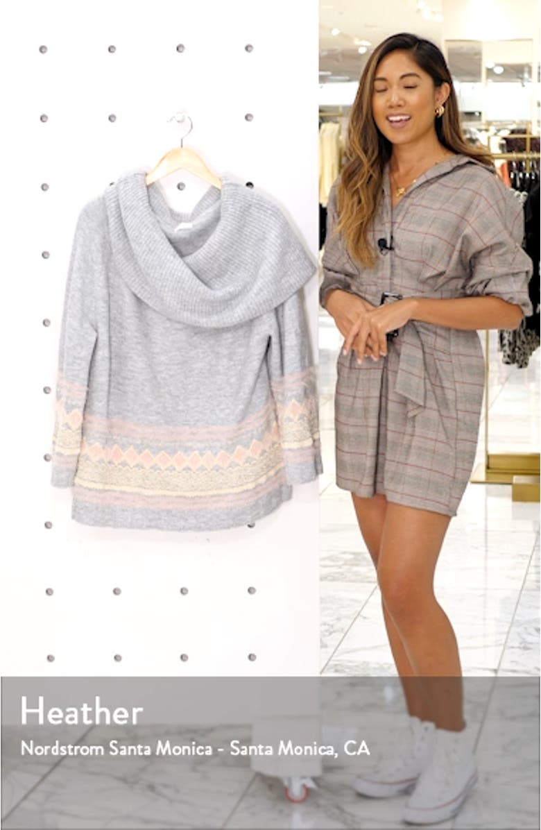 Fair Isle Convertible Cowl Neck Sweater, sales video thumbnail