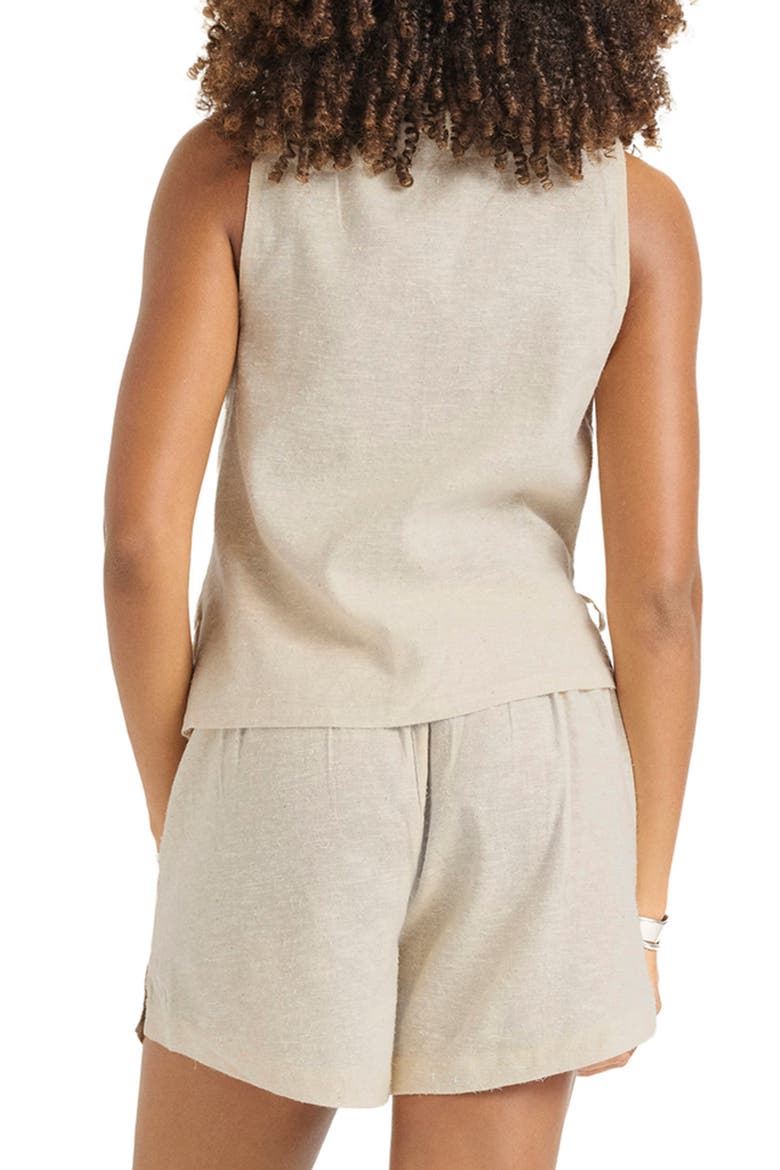 Valencia Wrap Organic Cotton & Linen Blend Cover-Up Top, Alternate, color, NATURAL