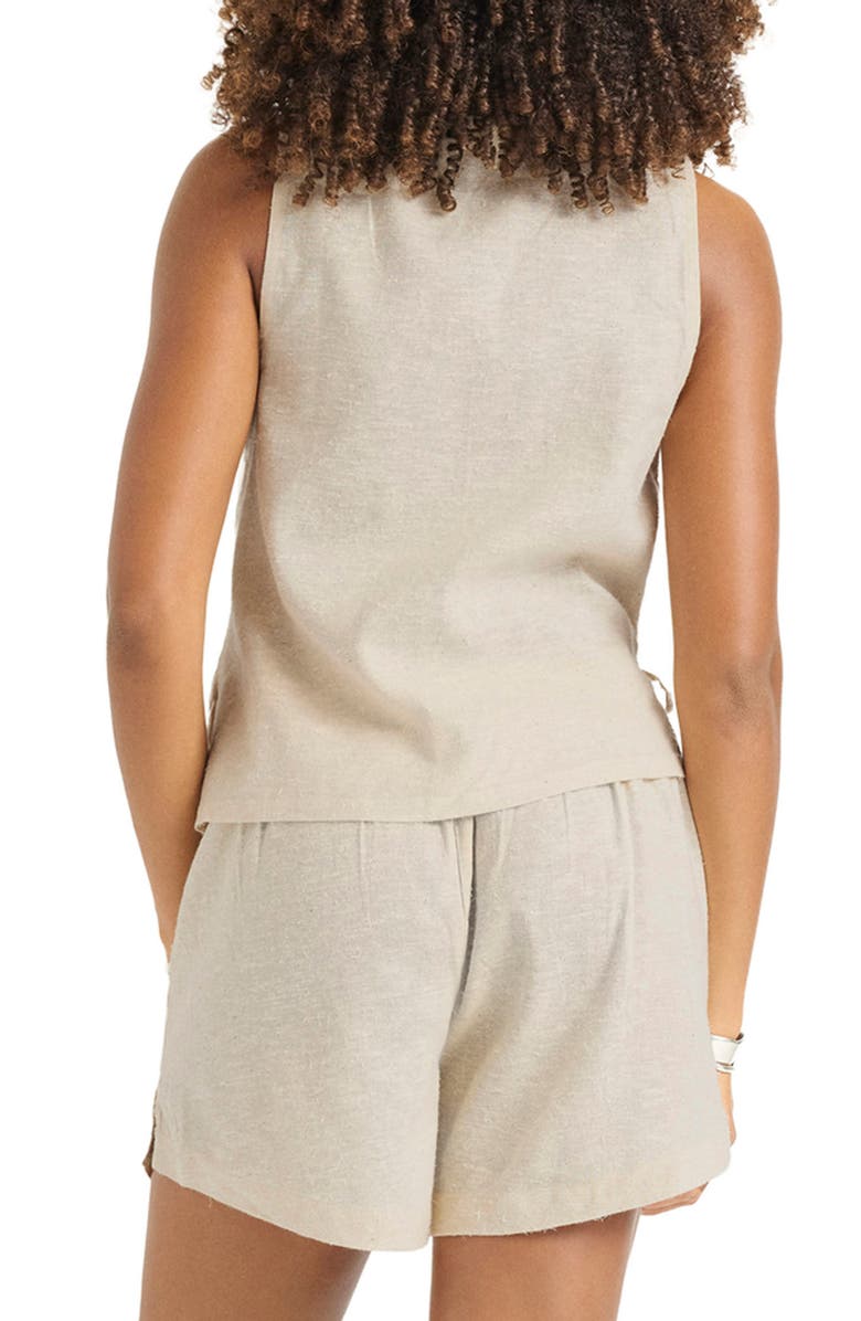 Vitamin A<sup>®</sup> Valencia Wrap Organic Cotton & Linen Blend Cover-Up Top, Alternate, color, Natural