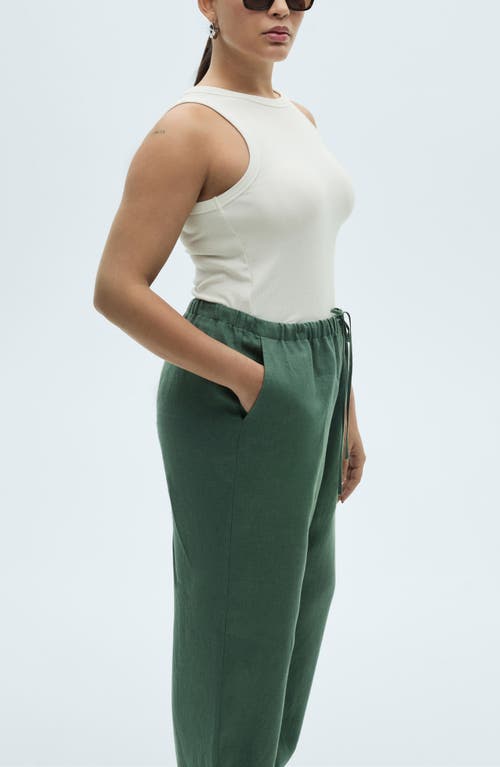 MANGO MANGO MUSGO LINEN DRAWSTRING PANTS