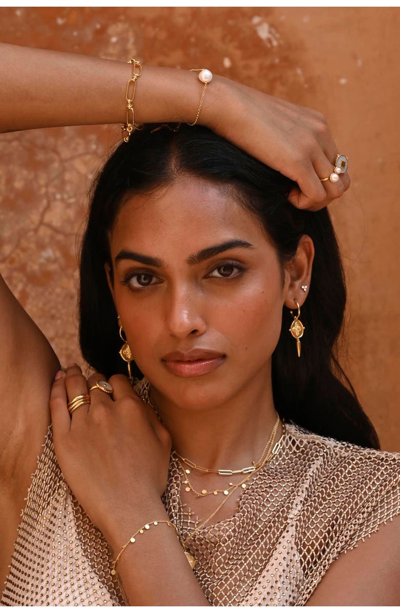 Murkani Sahara Small Hoop Earrings, Alternate, color, Yellow Gold