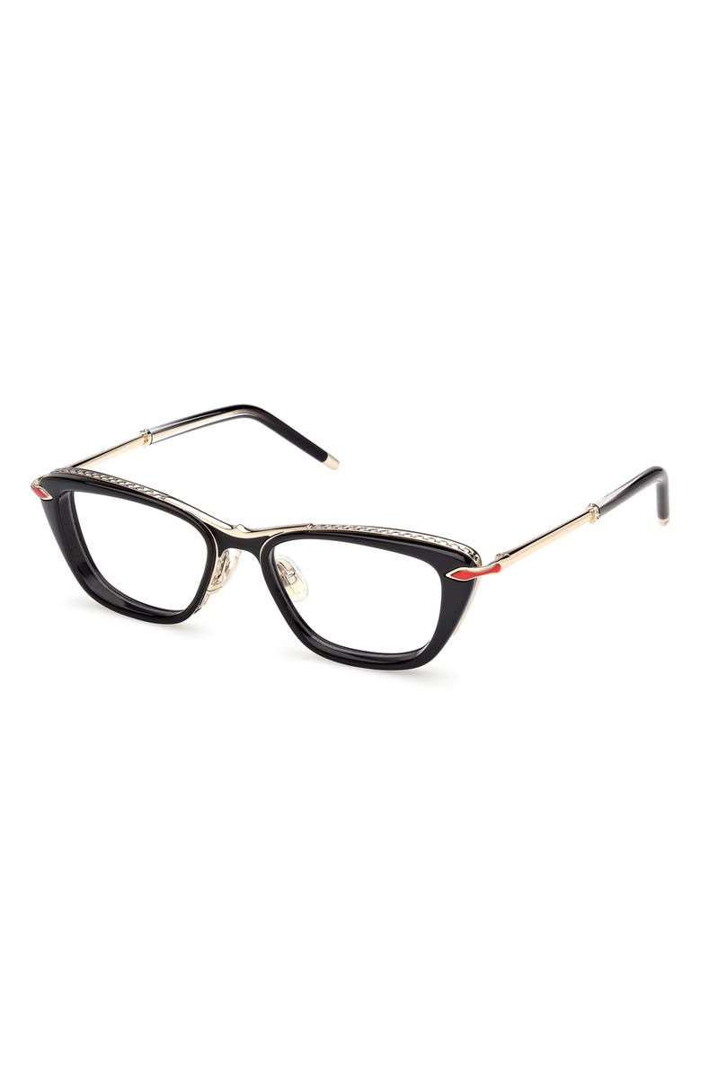 Christian Louboutin 52mm Geometric Optical Glasses, Alternate, color,