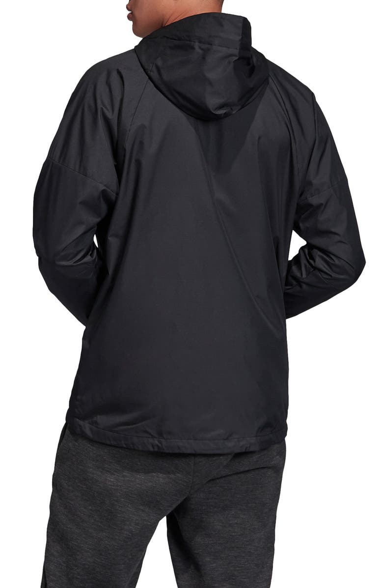 adidas Water Repellent Hooded Windbreaker, Alternate, color, 