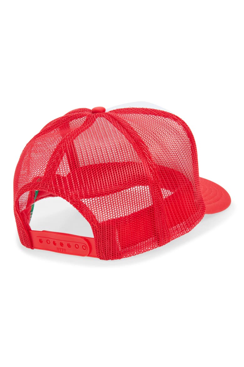 Mon Cherie Trucker Hat, Alternate, color, RED SPLIT