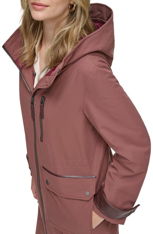 Andrew Marc Water Resistant Hooded Jacket In Fig