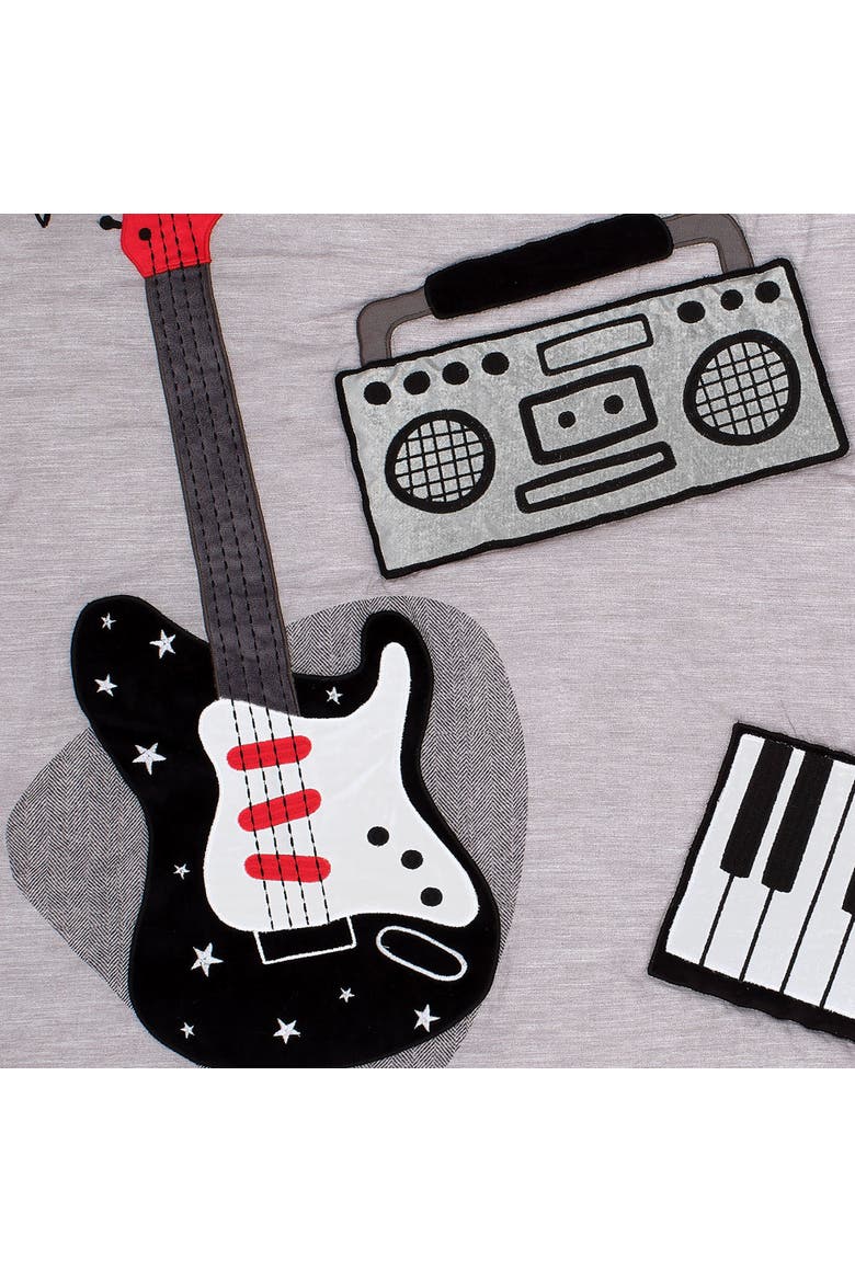Rock Star Musical Instruments 3-Piece Baby Crib Bedding Set, Alternate, color, Gray