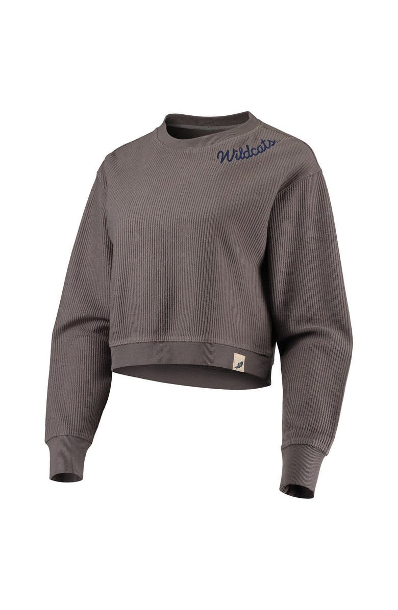 LEAGUE COLLEGIATE WEAR Women's League Collegiate Wear Charcoal Kentucky Wildcats Corded Timber Cropped Pullover Sweatshirt, Alternate, color, 