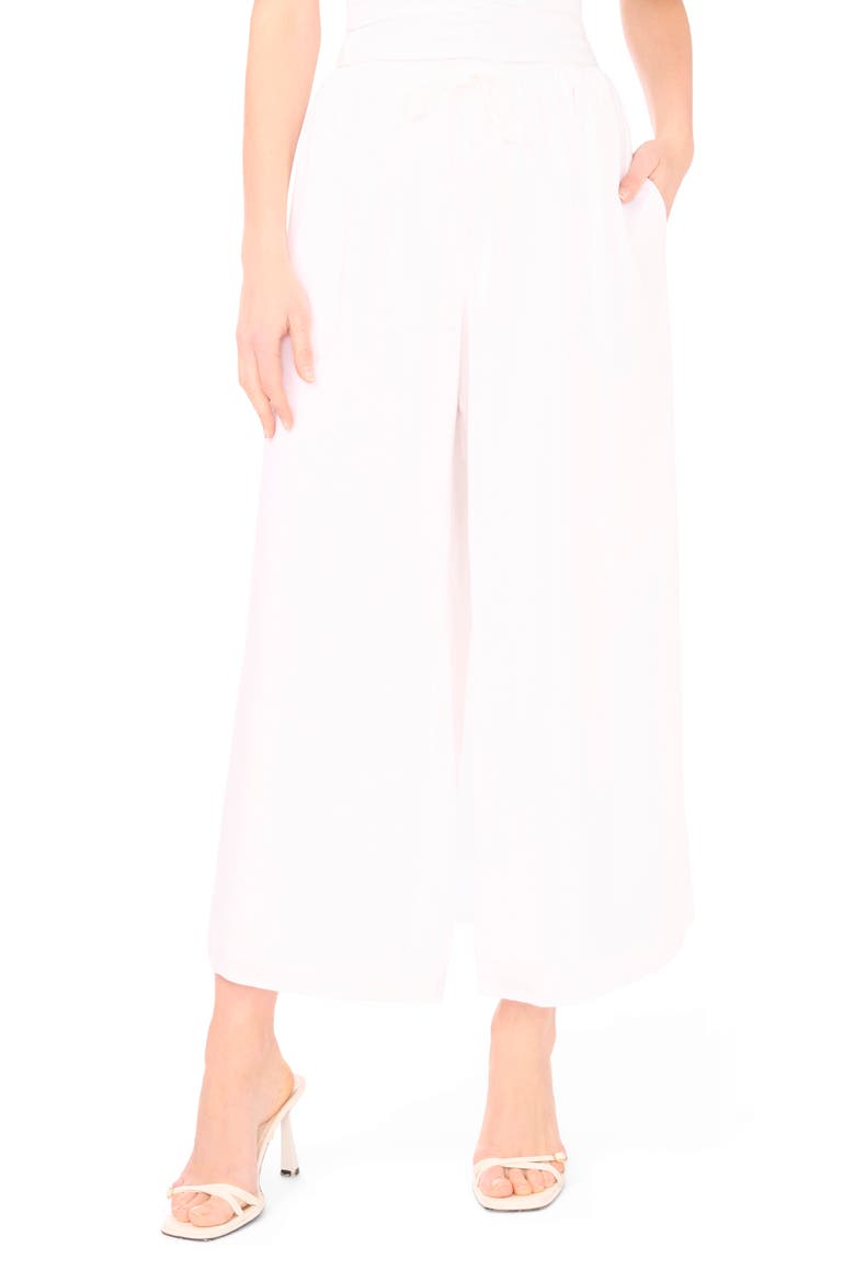 Flowy Drawstring Pants, Main, color, BRIGHT WHITE