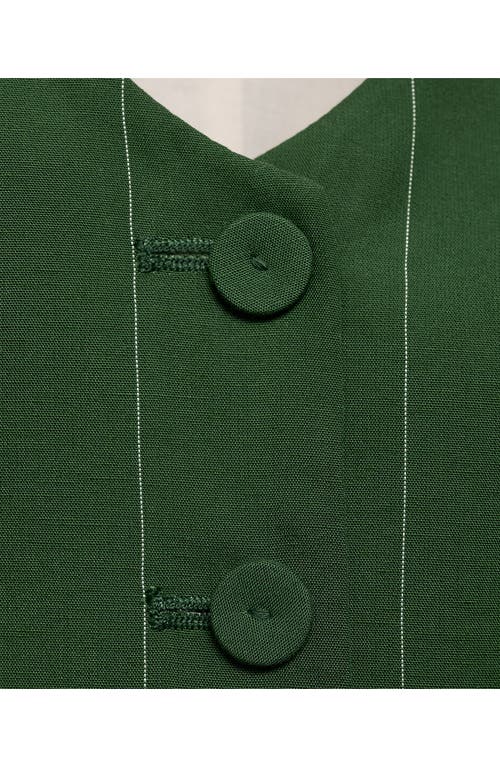 Shop Mango Pinstripe Suit Vest In Green