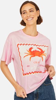 Yumi Crab Vacation Print T-Shirt