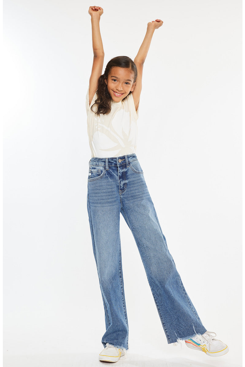 Kitty High Rise Mini Straight Leg Jeans, Alternate, color, Medium Wash