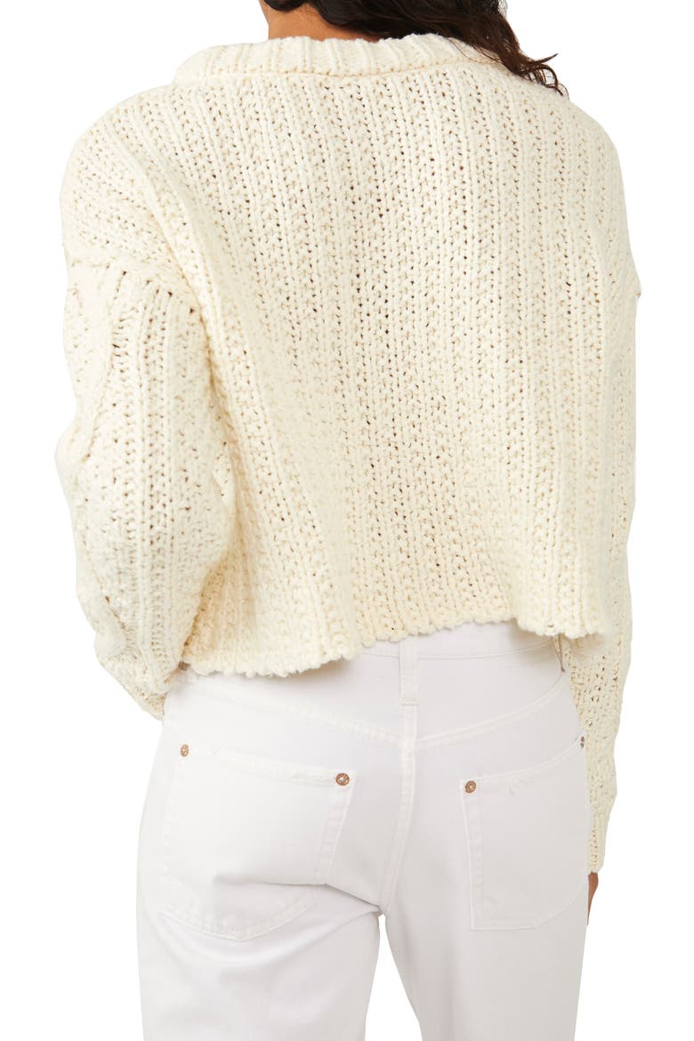 Cutting Edge Cotton Cable Sweater, Alternate, color, IVORY