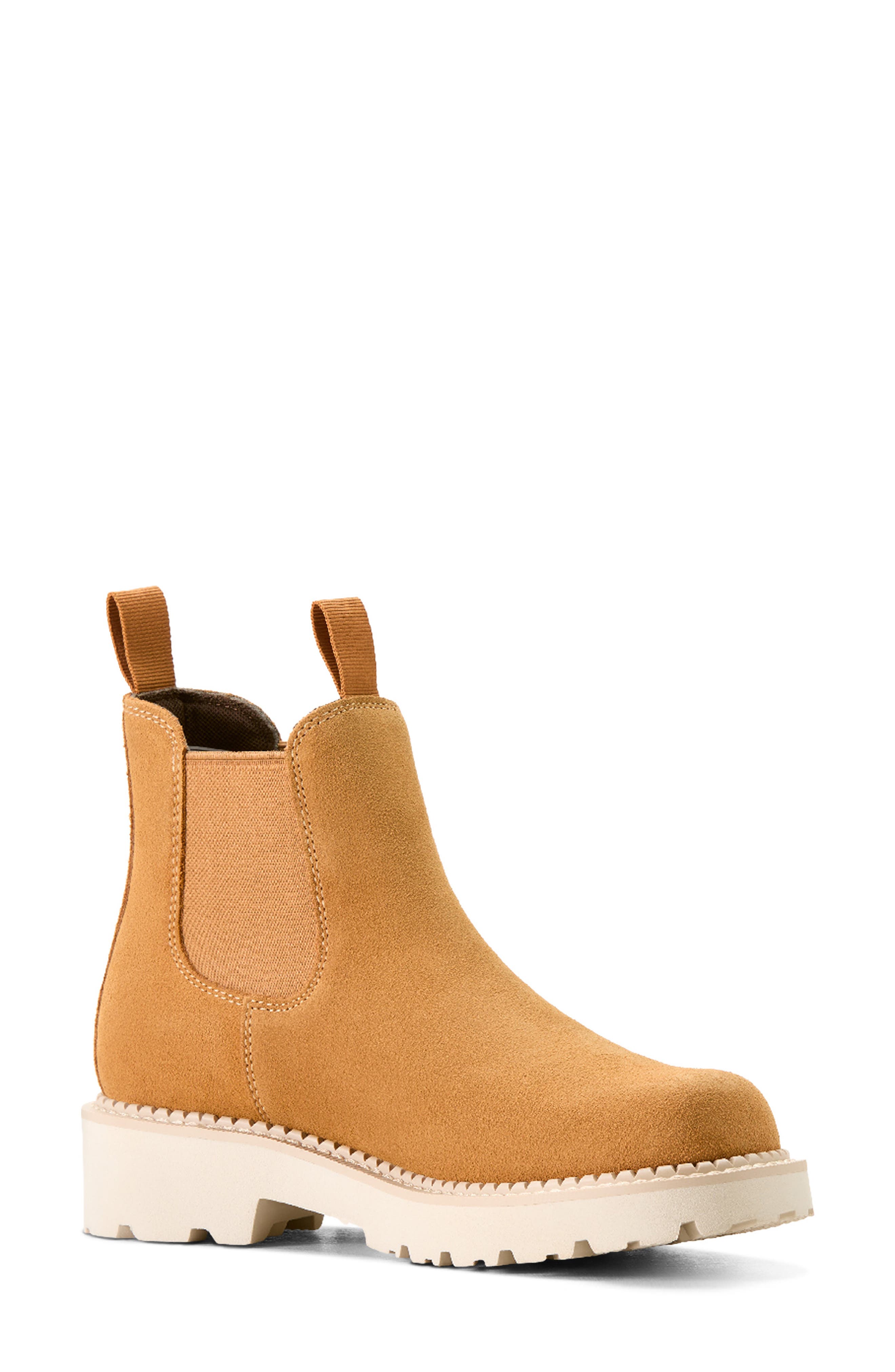 Ariat Lug Sole Chelsea Boot, Alternate, color, Wheat Suede