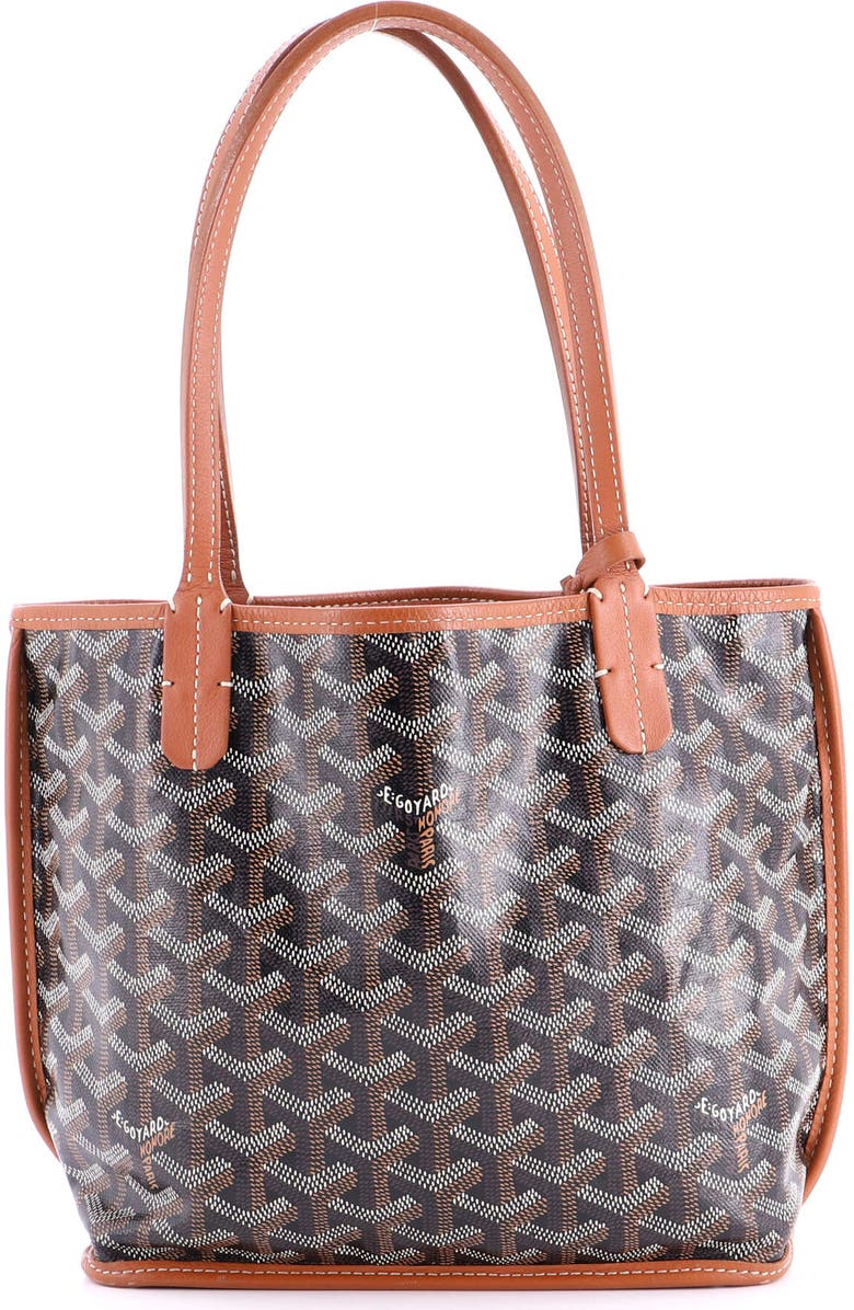 Pre-Owned Goyard Anjou Reversible Tote Coated Canvas Mini, Main, color, Brown