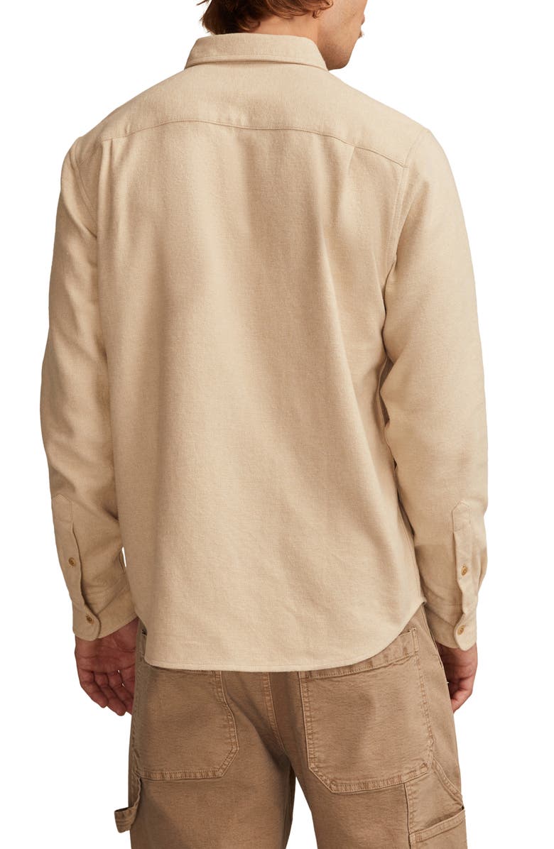 Lucky Brand Cloud Soft Heathered Flannel Button-Up Shirt, Alternate, color, Angora