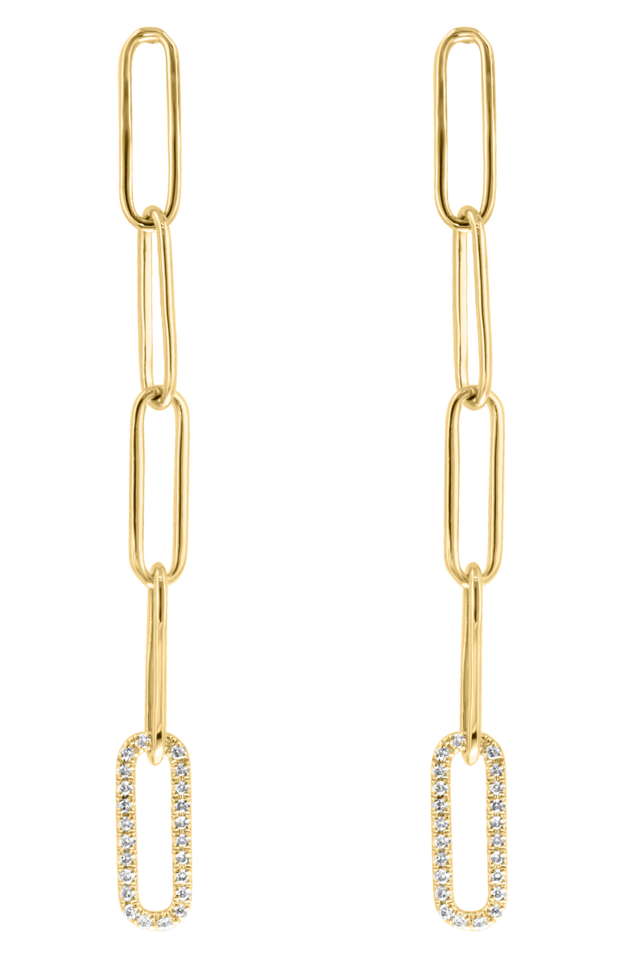 EFFY Diamond Pavé Paperclip Drop Earrings