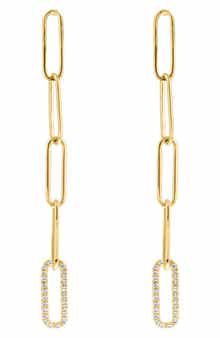EFFY Diamond Pavé Paperclip Drop Earrings