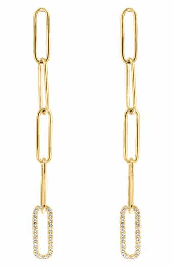EFFY Diamond Pavé Paperclip Drop Earrings