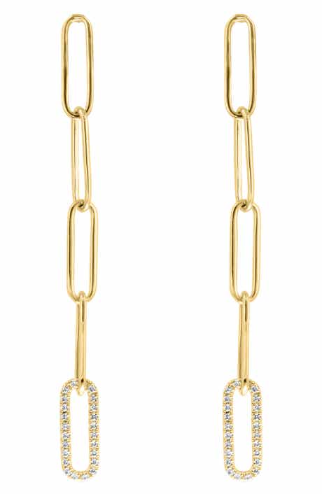 EFFY Diamond Pavé Paperclip Drop Earrings
