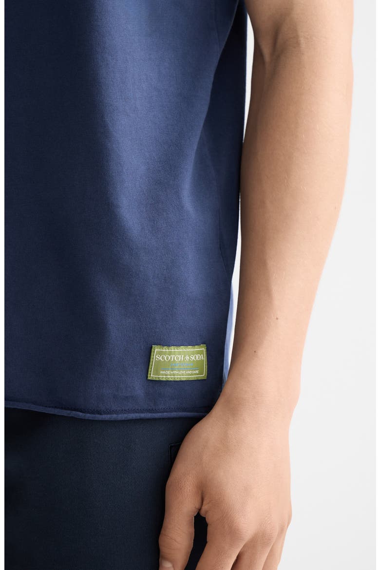 Raw Edge Cotton T-Shirt, Alternate, color, PEACOAT