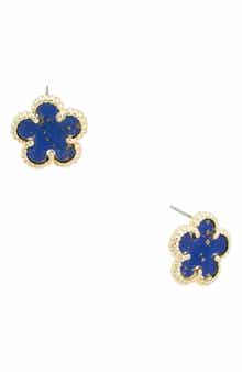 Agate Flower Stud Earrings