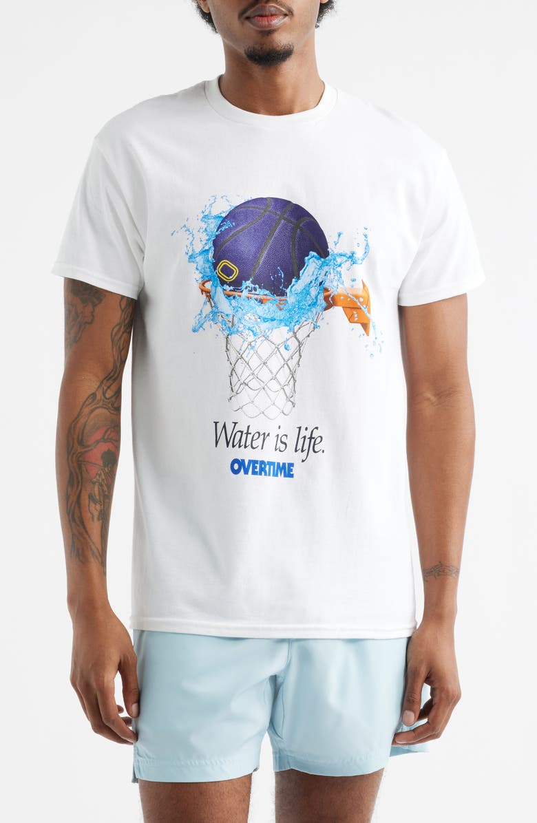 OVERTIME Splash Graphic T-Shirt, Main, color, White