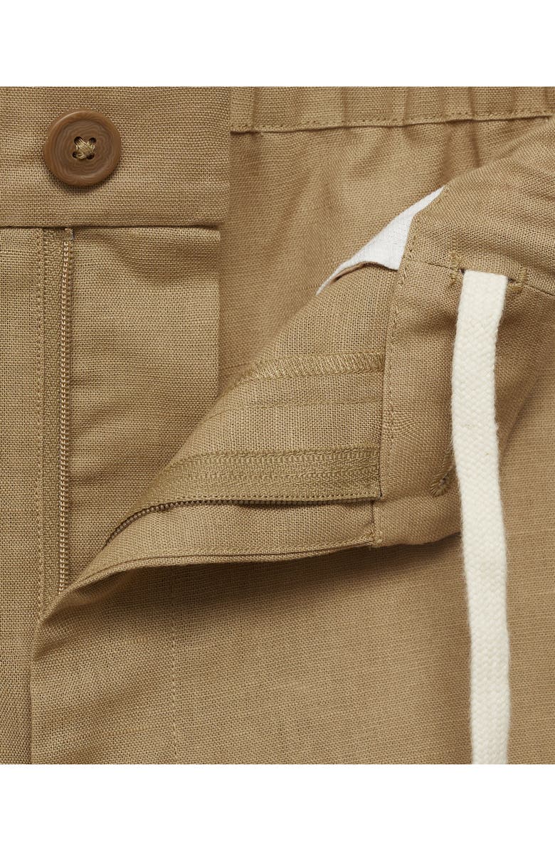 MANGO Cotton & Linen Bermuda Shorts, Alternate, color, Beige