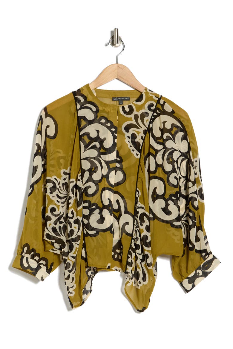Large Print Top, Alternate, color, CITRON DAMASK