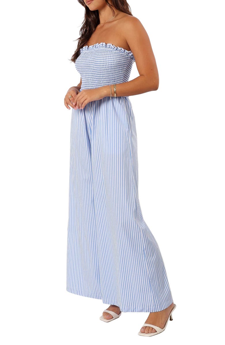 Petal & Pup Jones Smocked Strapless Wide Leg Jumpsuit, Alternate, color, 
