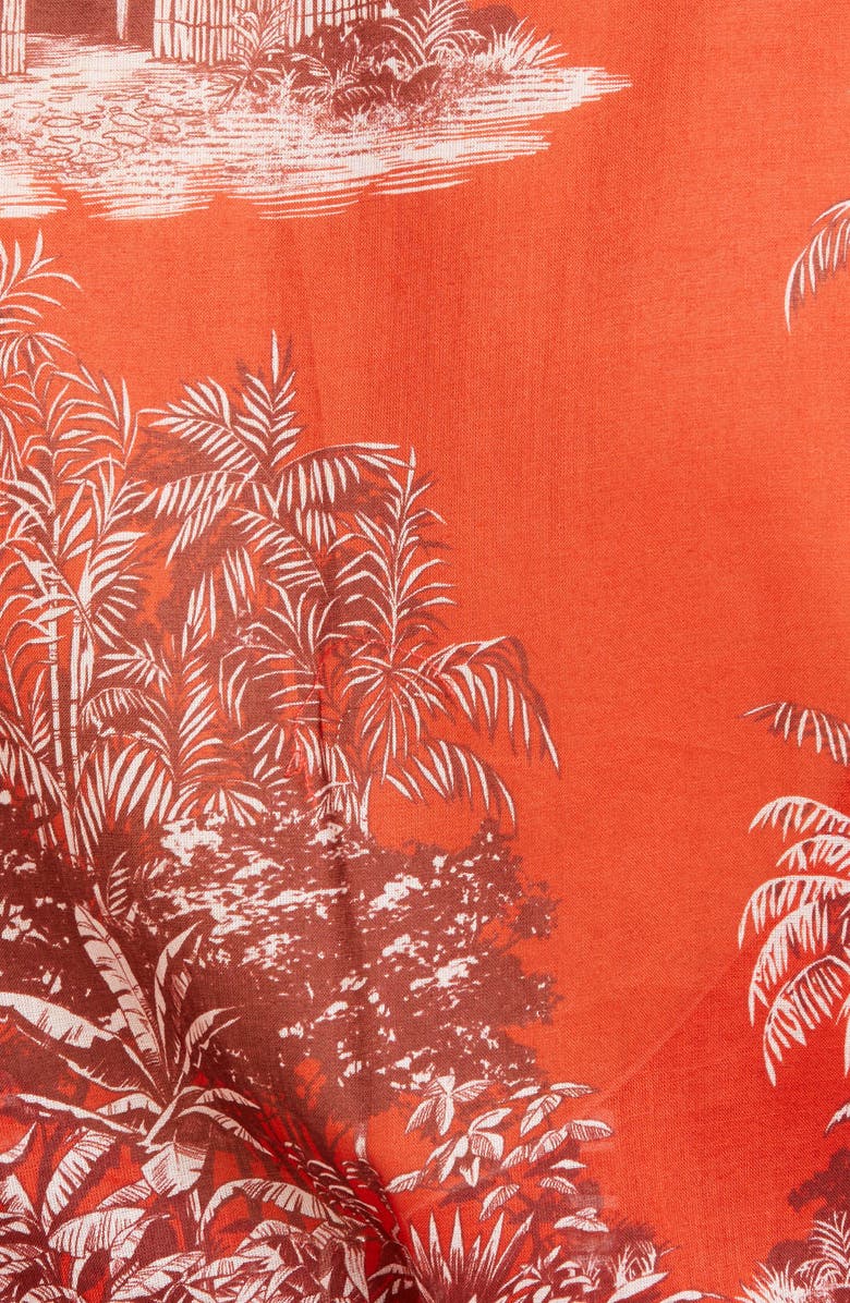 Johanna Ortiz Toile Palm Print Long Sleeve Cover-Up Wrap, Alternate, color, 