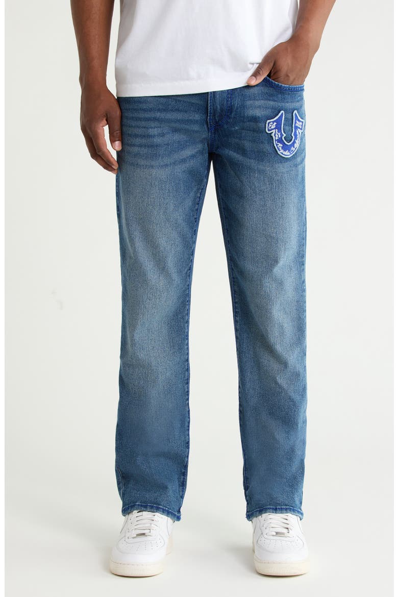 Ricky Big T Flap Straight Leg Jeans, Main, color, MEDIUM BLUE QUARTZ