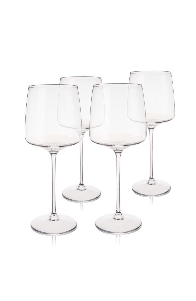 Viski Reserve Julien Crystal Bordeaux Glasses Set of 4, Main, color, Clear