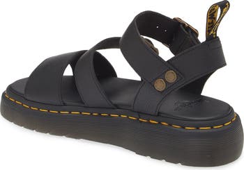 Gryphon Pisa Leather Platform Sandals in Black | Dr. Martens