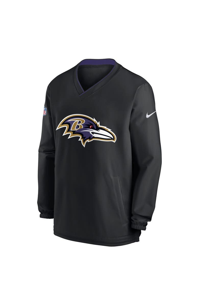 Nike Men's Nike Black Baltimore Ravens Sideline V-Neck Pullover Windbreaker, Alternate, color, 
