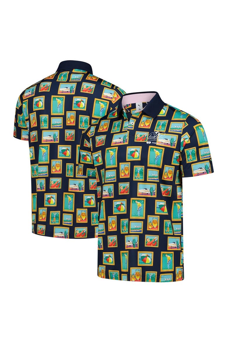 Men's Puma  Navy Arnold Palmer Invitational Photo MATTR Polo, Alternate, color, Navy
