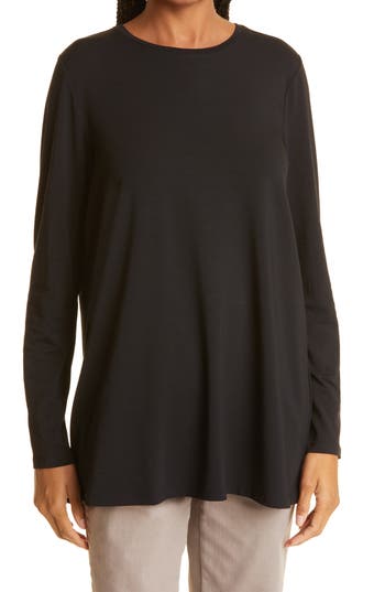 Eileen Fisher Jersey Tunic In Black