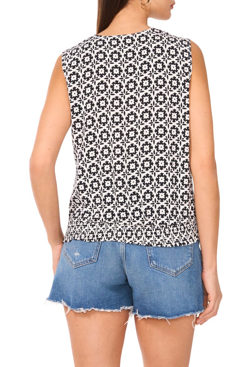 Foulard Print Sleeveless Surplice Top, Alternate, color, NEW IVORY