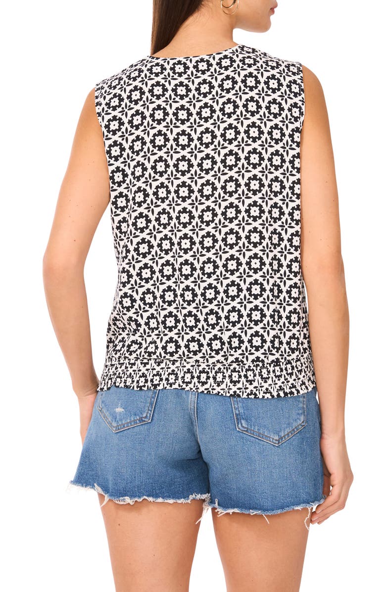 Vince Camuto Foulard Print Sleeveless Surplice Top, Alternate, color, New Ivory