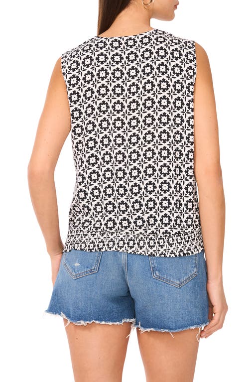 Shop Vince Camuto Foulard Print Sleeveless Surplice Top In New Ivory