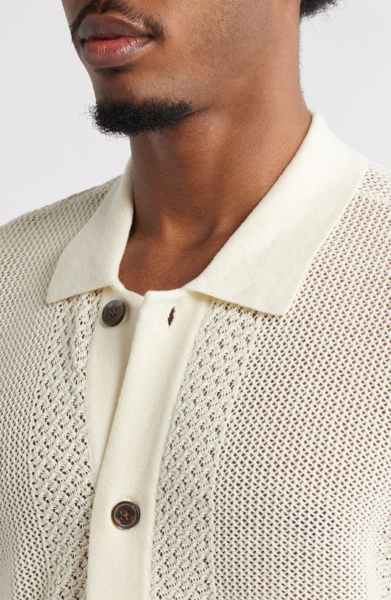 Obey Evan Short Sleeve Cardigan, Alternate, color, Unbleached