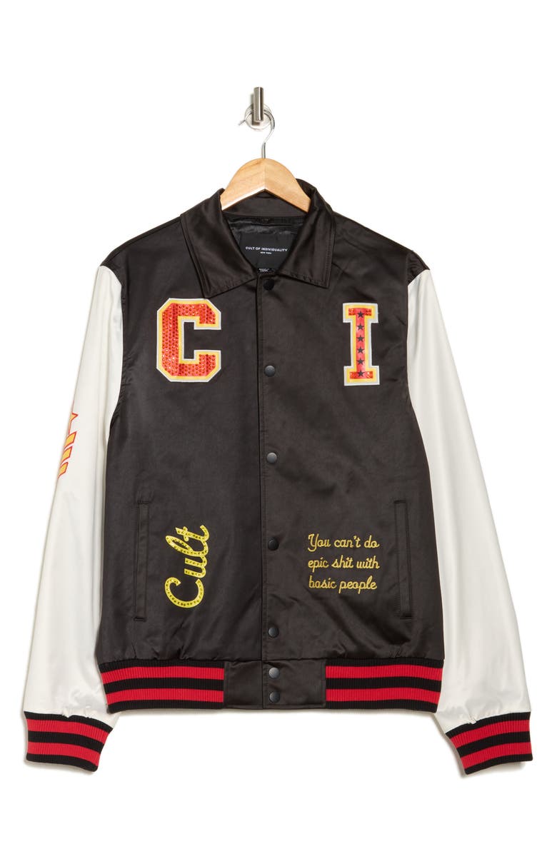 Cult of Individuality Type II Coach's Jacket, Alternate, color, Black