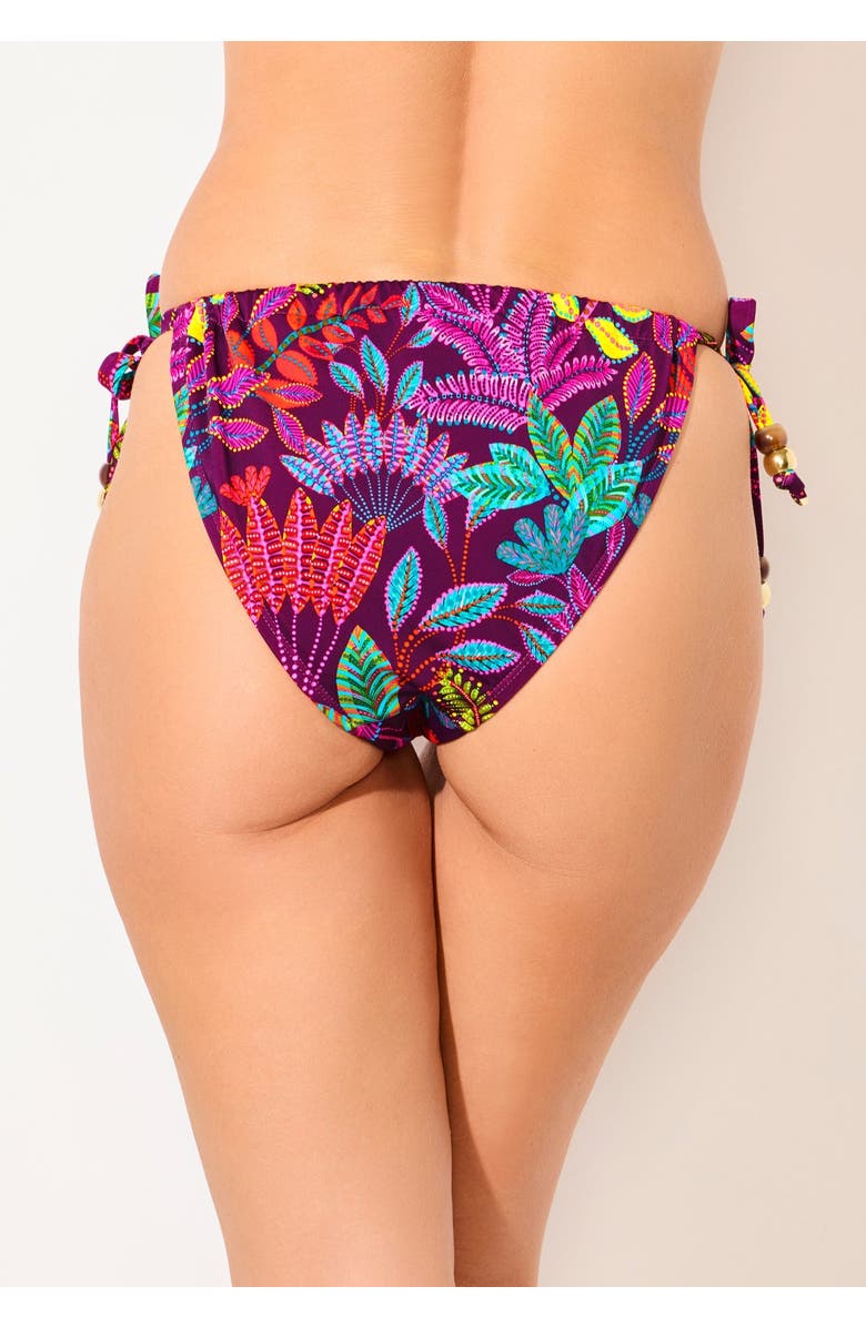 Swimsuits for All Beaded Side Tie Swim Brief, Alternate, color, Black Cherry Boho
