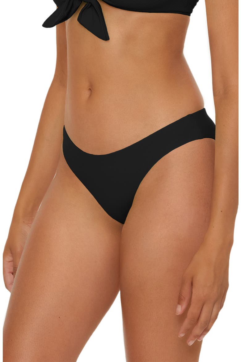 Modern Edge Hipster Bikini Bottoms, Alternate, color, BLACK